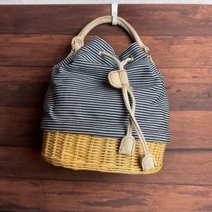 Tommy Hilfiger Bucket Purse‎ Wicker Canvas